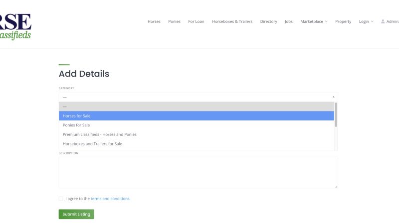 How to place a listing on Everything Horse Classifieds
